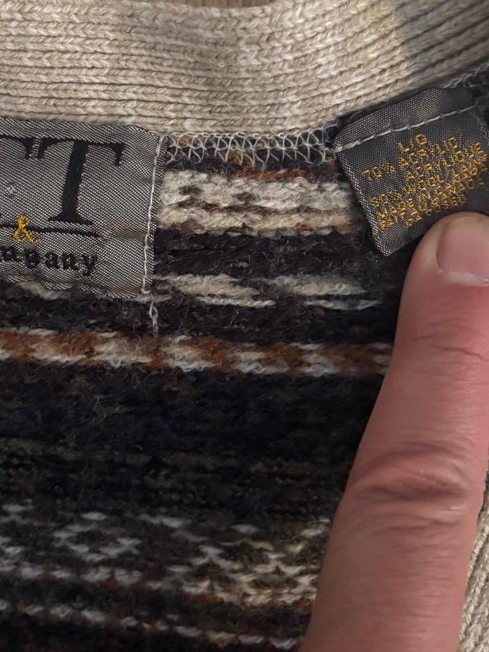 1990’s T&T Company Fall Patterned Cardigan - Picture 4 of 4